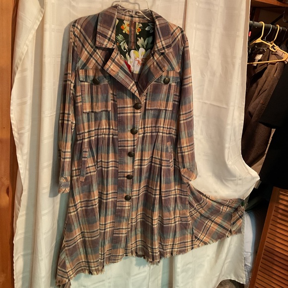 Aratta Jackets & Blazers - Aratta Brown and Tan Asymmetrical Trench Coat